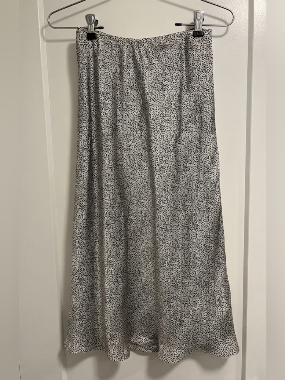 Women’s Black & White Animal Printed Midi Skirt